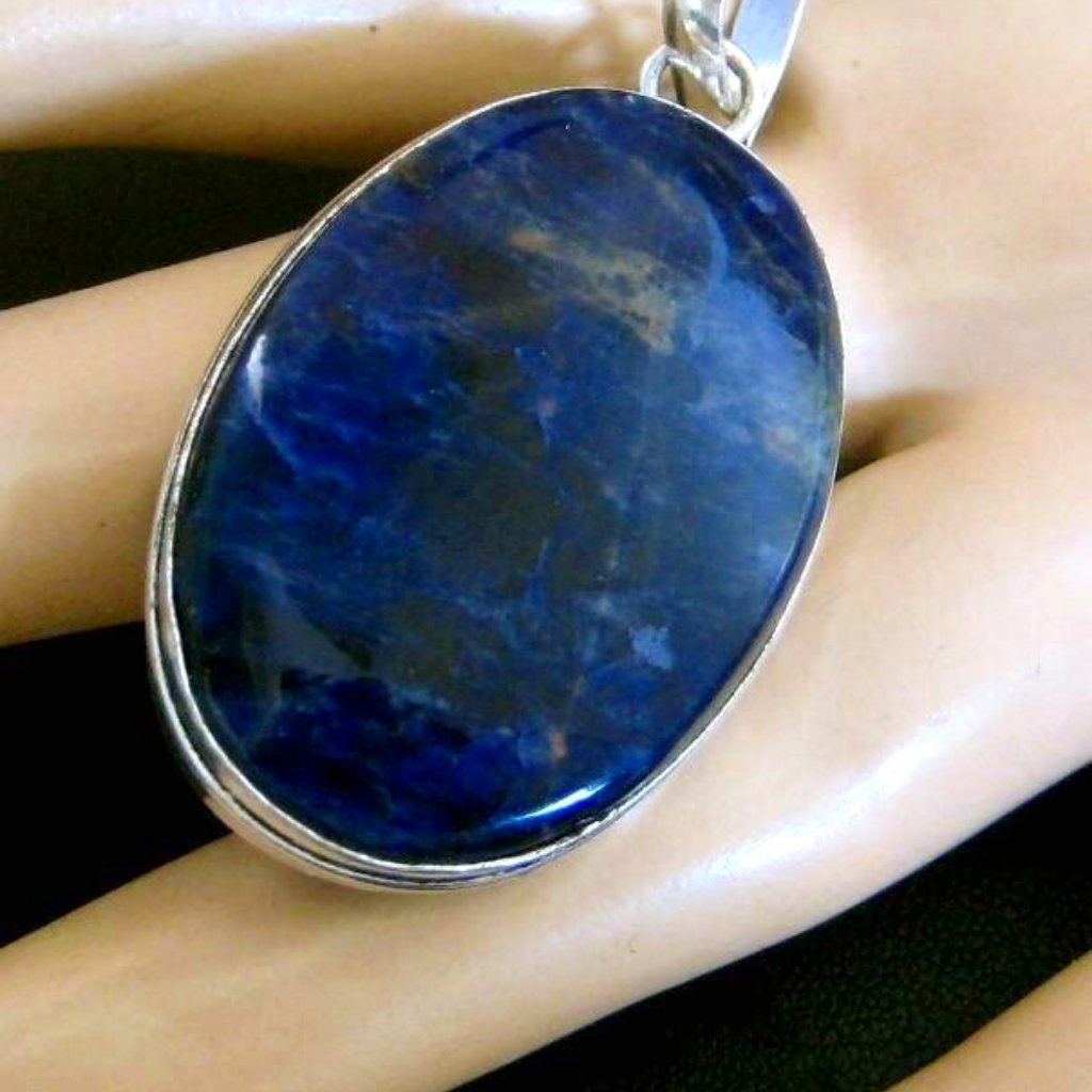 Sodalite Pendant 925 Silver Plated Hand Crafted